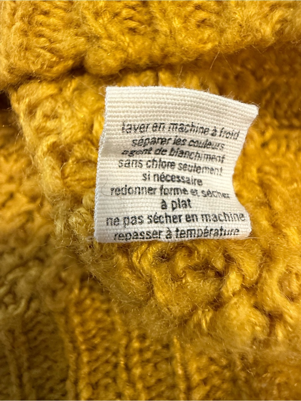 Pins and Needles mustard yellow cable knit pom pom sweater SM - Picture 8 of 13